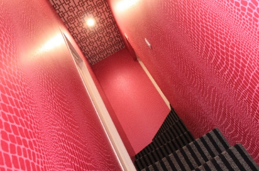 リビングから見える、その上へと続く階段