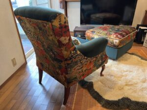 1シーターソファとオットマンの張り替え