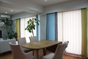 無地の組み合わせで北欧的な配色に