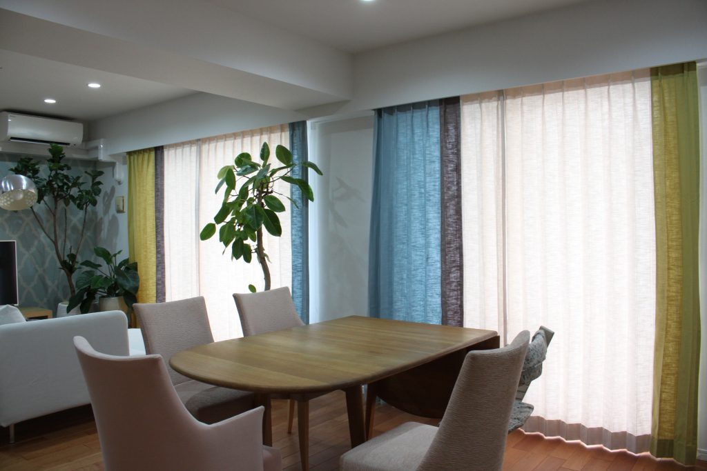 無地の組み合わせで北欧的な配色に